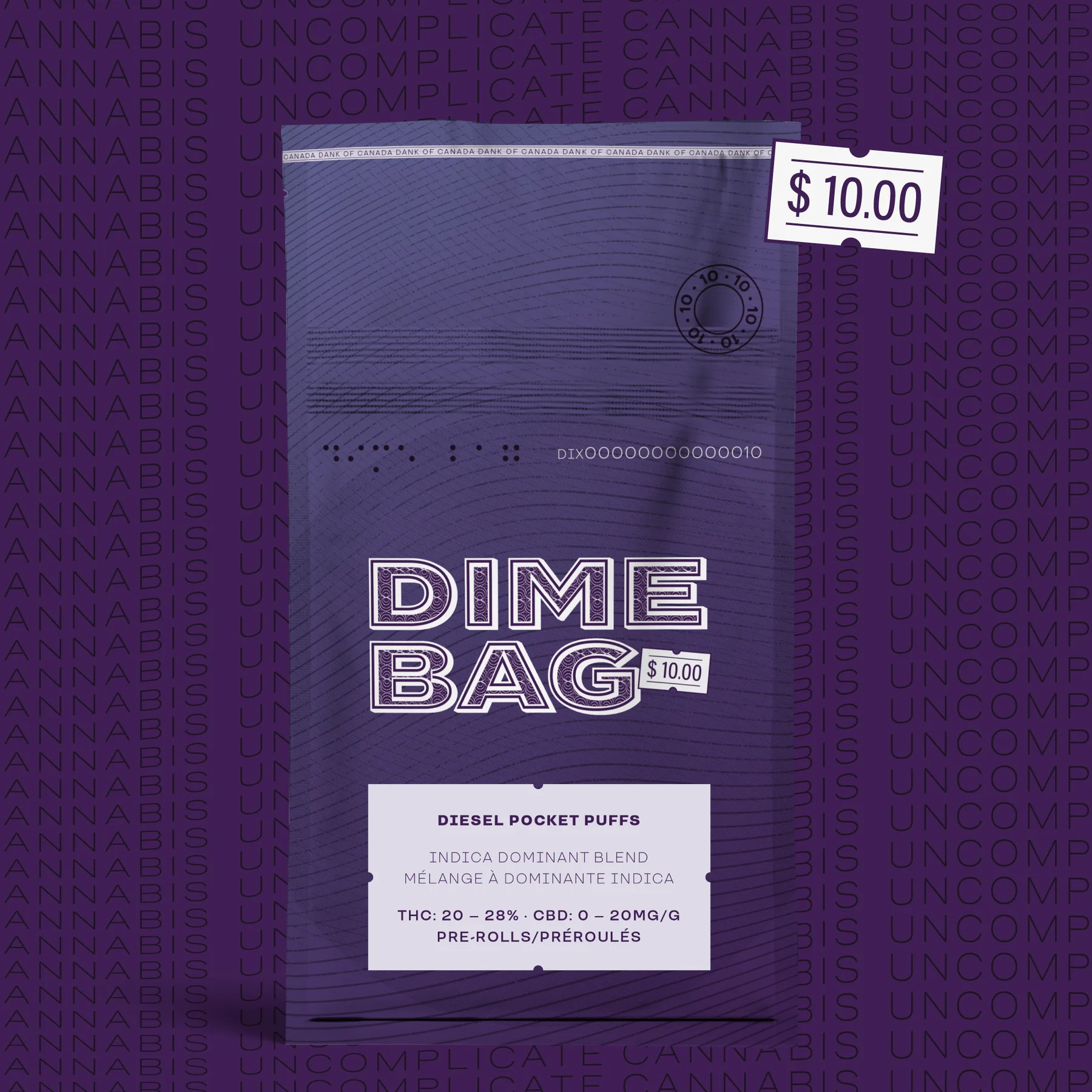 Dime Bag ten-dollar cannabis packaging system